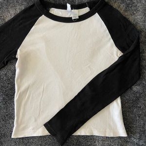 black and white long sleeve top